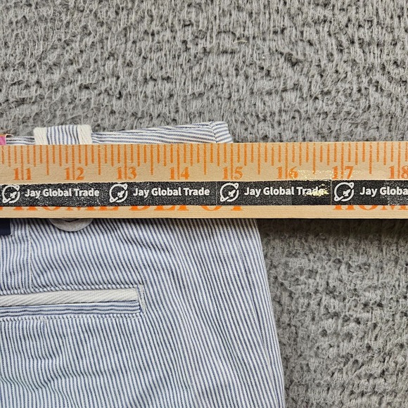 NWT Cherokee Pants Women Size 16 30x30 Adjustable Waist Blue White Striped - Picture 11 of 15
